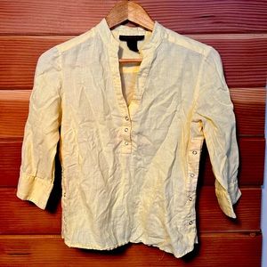 Light yellow linen top
